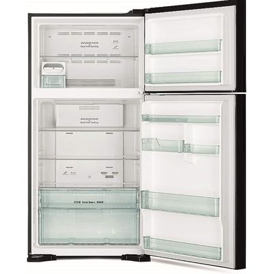 Hitachi 650L (Gross capacity) Double Door, Platinum Silver, Top Mount Refrigerator