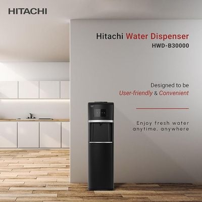Hitachi HWD-B30000 Bottom Loading Water Dispenser | EEmpty Bottle Indicator | Hot, Cold, and Normal Water Buttons