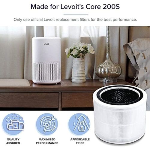 LEVOIT Air Purifier Replacement Filter | 3-in-1 True HEPA | High-Efficiency Activated Carbon | Core 200S-RF | White