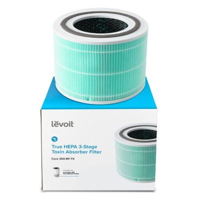 LEVOIT Air Purifier Toxin Absorber Replacement Filter | 3-in-1 True HEPA | High-Efficiency Activated Carbon | Core 300-RF-TX | 1 Pack | Green