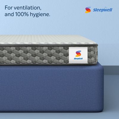 Sleepwell StarGold Ortho, with unique profiled layer, medium firm, 20 cm thickness, for optimal spinal alignment with neem fresche anti-microbial technology (200L x 90W x 20H cm)