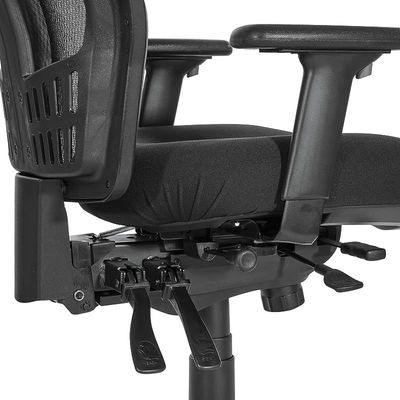 Office Star ProGrid High Back Managers Chair with Adjustable Arms, Multi-Function and Seat Slider (Black)