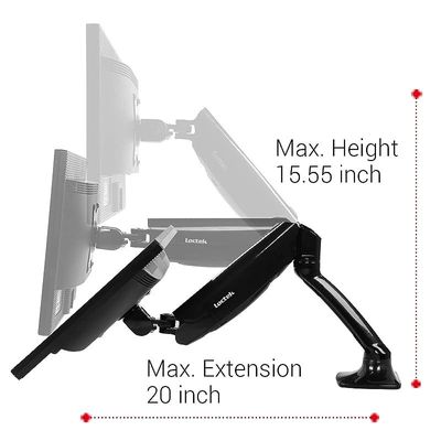 Mahmayi Black VNDLB502D Modern Dual Monitor Support Arm Adjustable for Monitor, TV, PC (71x24x15cm)