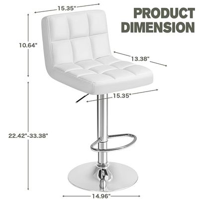 طقم مقعد مرتفع أبيض من Mahmayi Ultimate C8541 مكون من قطعتين - تصميم عصري، جلد PU مريح، مثالي للمنزل أو المطبخ أو منطقة البار
