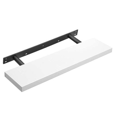 Floating Shelf, Wall Shelf for Photos, Decorations, in Living Room, Kitchen, Hallway, Bedroom, Bathroom, White LWS28WT