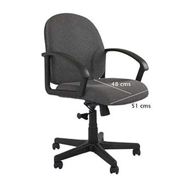 Helena 591 Chair Uk Office Chair With Fabric Seat and Back With Pu Armrest (Low Back, Grey)