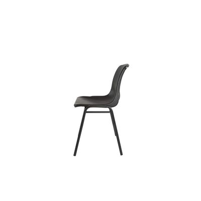 Cosmo D024A Stackable Chair With Polypropylene Seat and Powder Coated Frame -Visitor Chair With Plastic Frame (Black)
