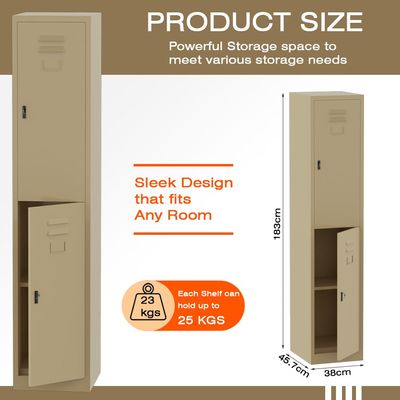 Victory Steel Japan Compartment Storage Steel Locker Filing Cabinet (Double Doors, Beige)
