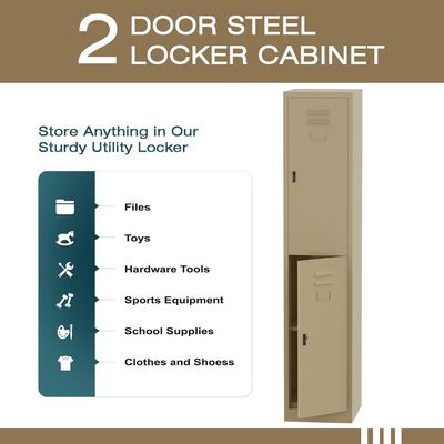 Victory Steel Japan Compartment Storage Steel Locker Filing Cabinet (Double Doors, Beige)
