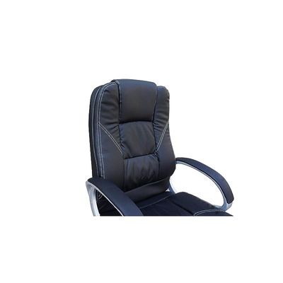 Bruno 0078 Executive Pu Chair - Office Chair With Silver Painted Nylon Base - High Back (Black)
