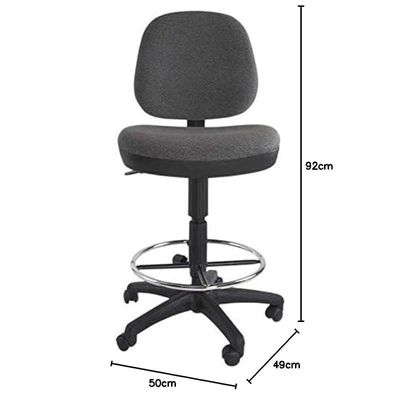 Mahmayi Sephora 3059DK Task Chair - Office Chair with Draft Kit, PP Back and Seat Frame and Double Wheel Rolling Castors (Grey)