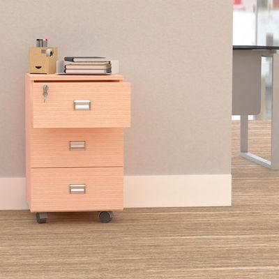 Stazion 3 Drawer Mobile Storage Unit Oak