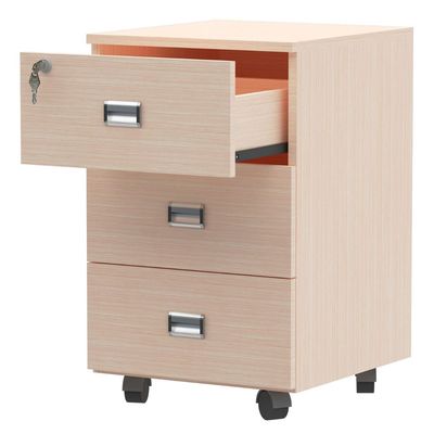 Stazion 3 Drawer Mobile Storage Unit Oak