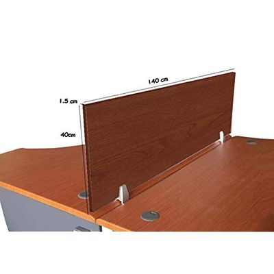 Mahmayi Deler Desktop Mounted Privacy Panel Divider Panels with 2 Clips for Student, Call Centers, Offices, Libraries, Classrooms- Removable Sound Absorbing Desk Partition Board(140 CM, Apple Cherry)