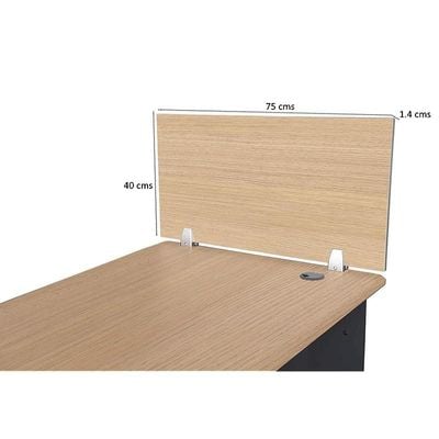 Mahmayi Deler Desktop Mounted Privacy Panel Divider Panels with 2 Clips for Student, Call Centers, Offices, Libraries, Classrooms- Removable Sound Absorbing Desk Partition Board(75 CM, Oak)