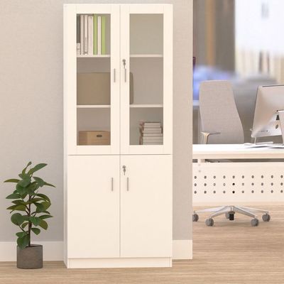 Mahmayi Carre 1123 White Full Height Bookshelf, Modern Design, Spacious Shelves, Versatile Storage, Office or Home Décor
