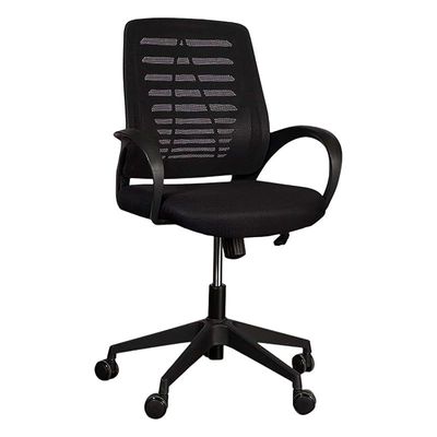 Sleekline 1004 Task Office Chair, Adjustment Height - Castor Wheel Chair With Headrest- Black