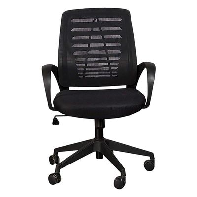 Sleekline 1004 Task Office Chair, Adjustment Height - Castor Wheel Chair With Headrest- Black