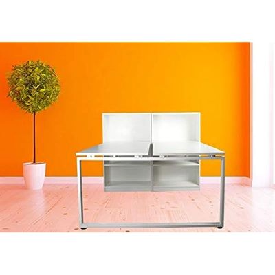 Projekt Modern Workstation Design With Side Cabinet Bookcase Metal Frame (140 CM)