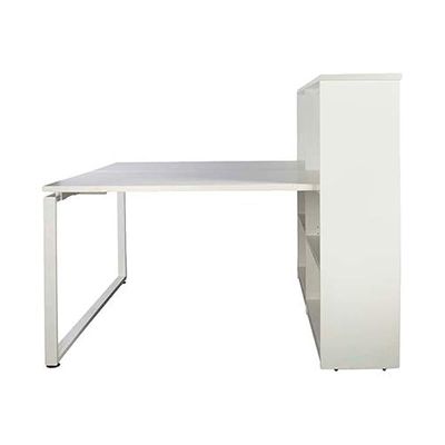 Projekt Modern Workstation Design With Side Cabinet Bookcase Metal Frame (140 CM)