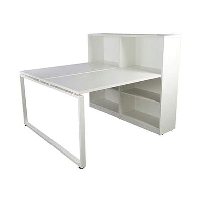 Projekt Modern Workstation Design With Side Cabinet Bookcase Metal Frame (140 CM)