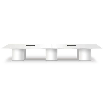 Ultra-Modern Projekt 7 Rec 480 16 Seater Square Modular Conference Table, Cable Management Dual Tone Finish by - White
