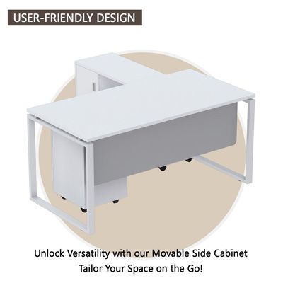 Carre 5116L Executive White Modern Workstation