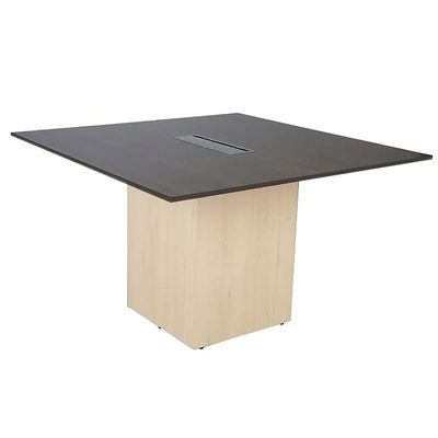Project 7 Rec 480 16 Square Modular Conference Office Table And Contemporary Setup With Aluminium Centre Cable Management Walnut