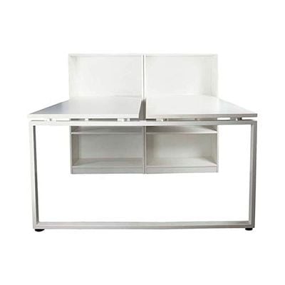 Projekt Modern Workstation Design With Side Cabinet Bookcase Metal Frame (280 CM)