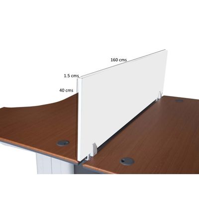 Mahmayi Deler Desktop Mounted Privacy Panel Divider Panels with 2 Clips for Student, Call Centers, Offices, Libraries, Classrooms- Removable Sound Absorbing Desk Partition Board(160 CM, White)