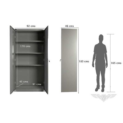 Victory Steel Japan OEM Mild Steel Filing Cupboard with Shelves Storage Compartment (GREY)