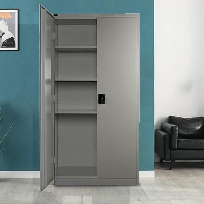 Victory Steel Japan OEM Mild Steel Filing Cupboard with Shelves Storage Compartment (GREY)