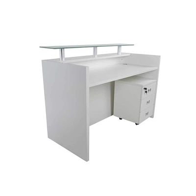 R06 Reception Desk for Office, Hotel- 140cm, White