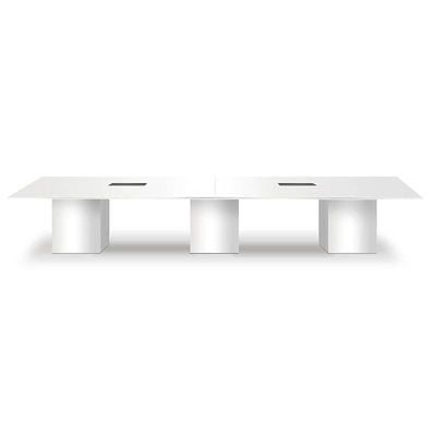 Ultra-Modern Projekt 7 Rec 360 12 Seater Square Modular Conference Table, Cable Management Dual Tone Finish by - White