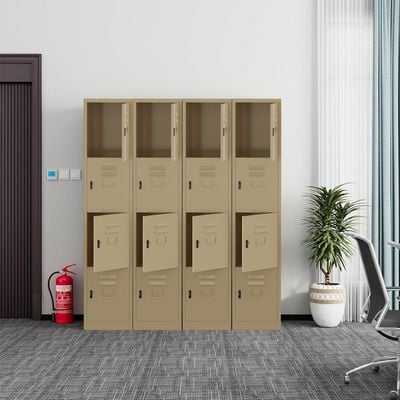 Victory Steel Japan Compartment Storage Steel Locker Filing Cabinet (Four Doors, Beige)