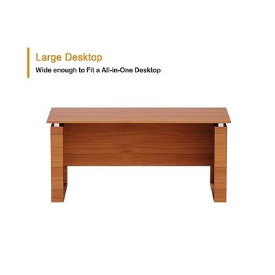 Zelda Contemporary Office Desk with Three Drawer Filing Cabinet - Light Walnut/White (140Cm)