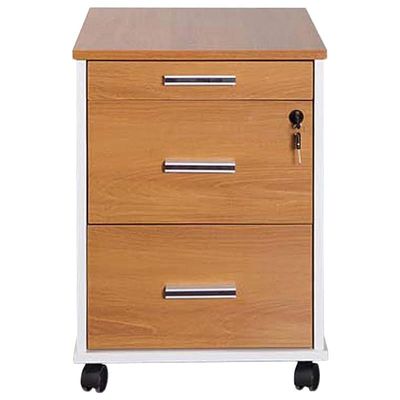 Zelda Melamine Modern Desk Storage Unit with 3 Drawers Dual Tone finish - Brown/White