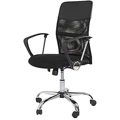 Executive Mesh Chair, Ergonomic Height Adjustable Swivel Desk Chair with Lumbar Support Backrest for Computer Workstation Home Office - (Without Draft Kit, Low Back Black)