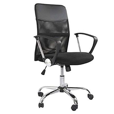 Executive Mesh Chair, Ergonomic Height Adjustable Swivel Desk Chair with Lumbar Support Backrest for Computer Workstation Home Office - (Without Draft Kit, Low Back Black)