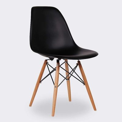 Black Shell Dining Chair - Mid-Century Modern Eames DSW - Set of 2
