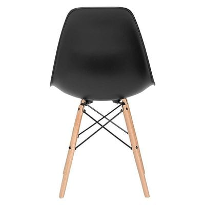 Black Shell Dining Chair - Mid-Century Modern Eames DSW - Set of 2