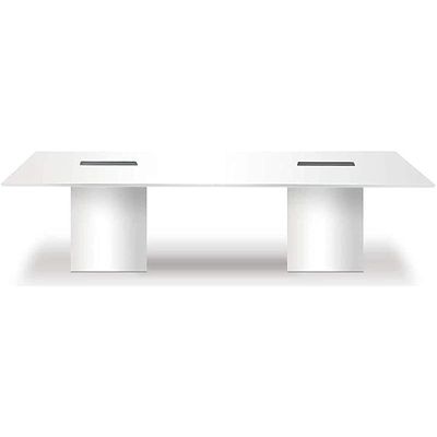 Ultra-Modern Projekt 7 Rec 240 8 Seater Square Modular Conference Table, Cable Management Dual Tone Finish By - White
