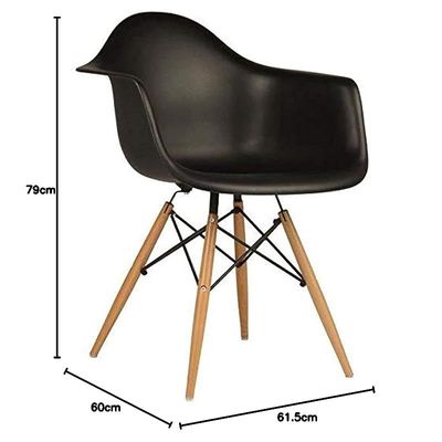 كرسي بذراعين Ultimate Eames Style DAW - أسود