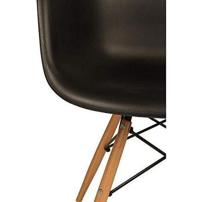 dining style side chair with natural wood legs eiffel room lounge legged base molded plastic seat shell top chairs black, woodenleg blk, Chair-woodenleg-Blk, Dining-CH4-WHT12