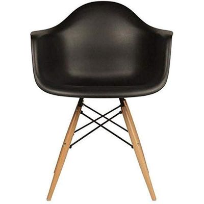 كرسي بذراعين Ultimate Eames Style DAW - أسود