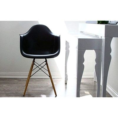 dining style side chair with natural wood legs eiffel room lounge legged base molded plastic seat shell top chairs black, woodenleg blk, Chair-woodenleg-Blk, Dining-CH4-WHT12