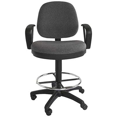 Mahmayi Sephora 3059ADK Task Chair - Office Chair with Draft Kit, Armrests, PP Back and Seat Frame and Double Wheel Rolling Castors (Grey)