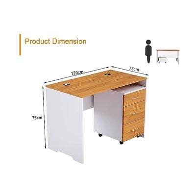 Zelda 246 12 Contemporary Office Desk, Light Walnut, MEA12APLArgent A12 Contemporary Office Desk