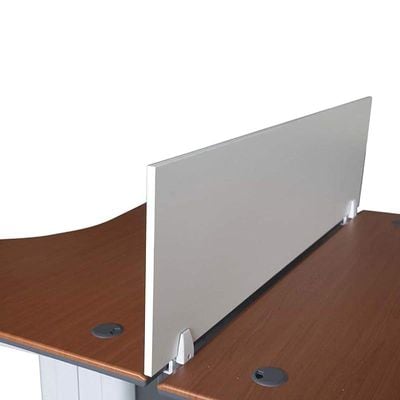 Mahmayi Deler Desktop Mounted Privacy Panel Divider Panels with 2 Clips for Student, Call Centers, Offices, Libraries, Classrooms- Removable Sound Absorbing Desk Partition Board(160 CM, Silver)