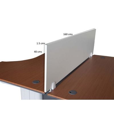 Mahmayi Deler Desktop Mounted Privacy Panel Divider Panels with 2 Clips for Student, Call Centers, Offices, Libraries, Classrooms- Removable Sound Absorbing Desk Partition Board(160 CM, Silver)